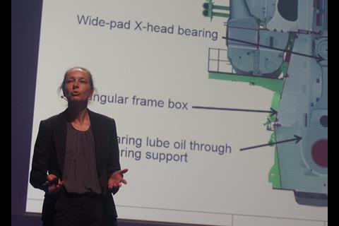 Susanne Kindt of MAN Diesel & Turbo described how footprint and weight were addressed in the new generation S90 engines
